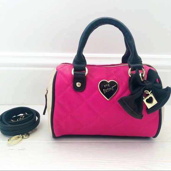 Betsey Johnson Handbags - Betsey Johnson Fuchsia Mini Barrel
